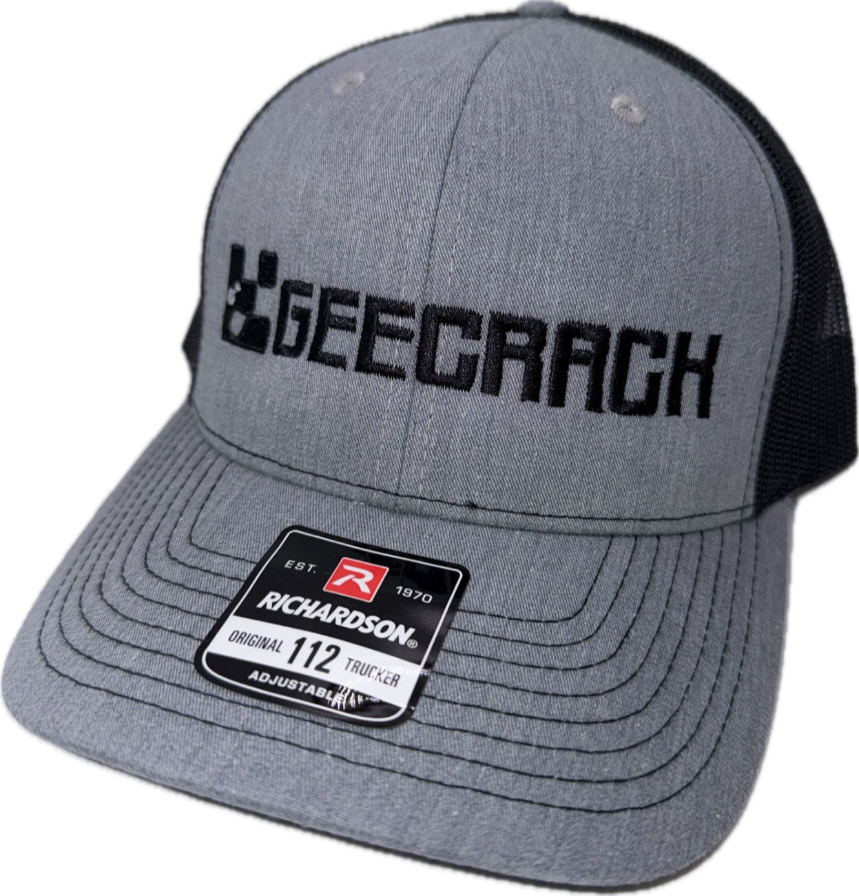 Geecrack Logo Richardson 112 Hat - BLACK/GARY