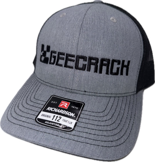Geecrack Logo Richardson 112 Hat - BLACK/GARY